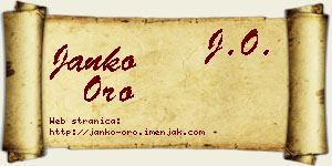 Janko Oro vizit kartica